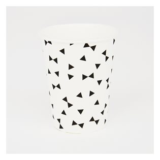 8 Black Bow Paper Cups