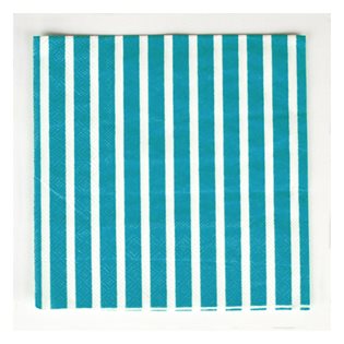 20 Blue Stripe Paper Napkins