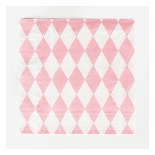 20 Pink Diamonds Paper Napkins