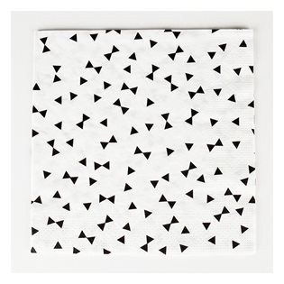 20 Black Bow Paper Napkins