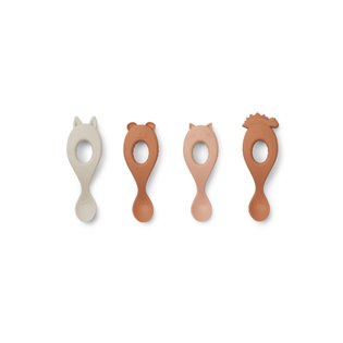 Liva Silicone Spoon 4 Pack  - Rose Mix
