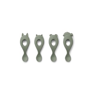 Liva Silicone Spoon 4 Pack - Hunter Green Mix