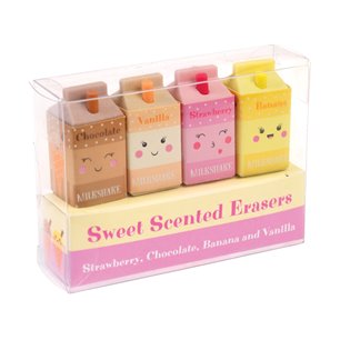 Scented Milkshake Erasers (set Of 4)