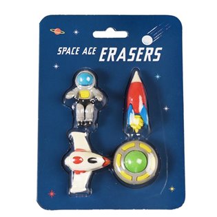 Set Of 4 Space Age Erasers