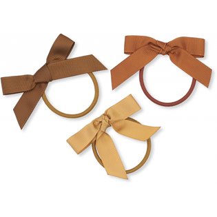 3 Pack Hair Elastics Bow - Moonbeam