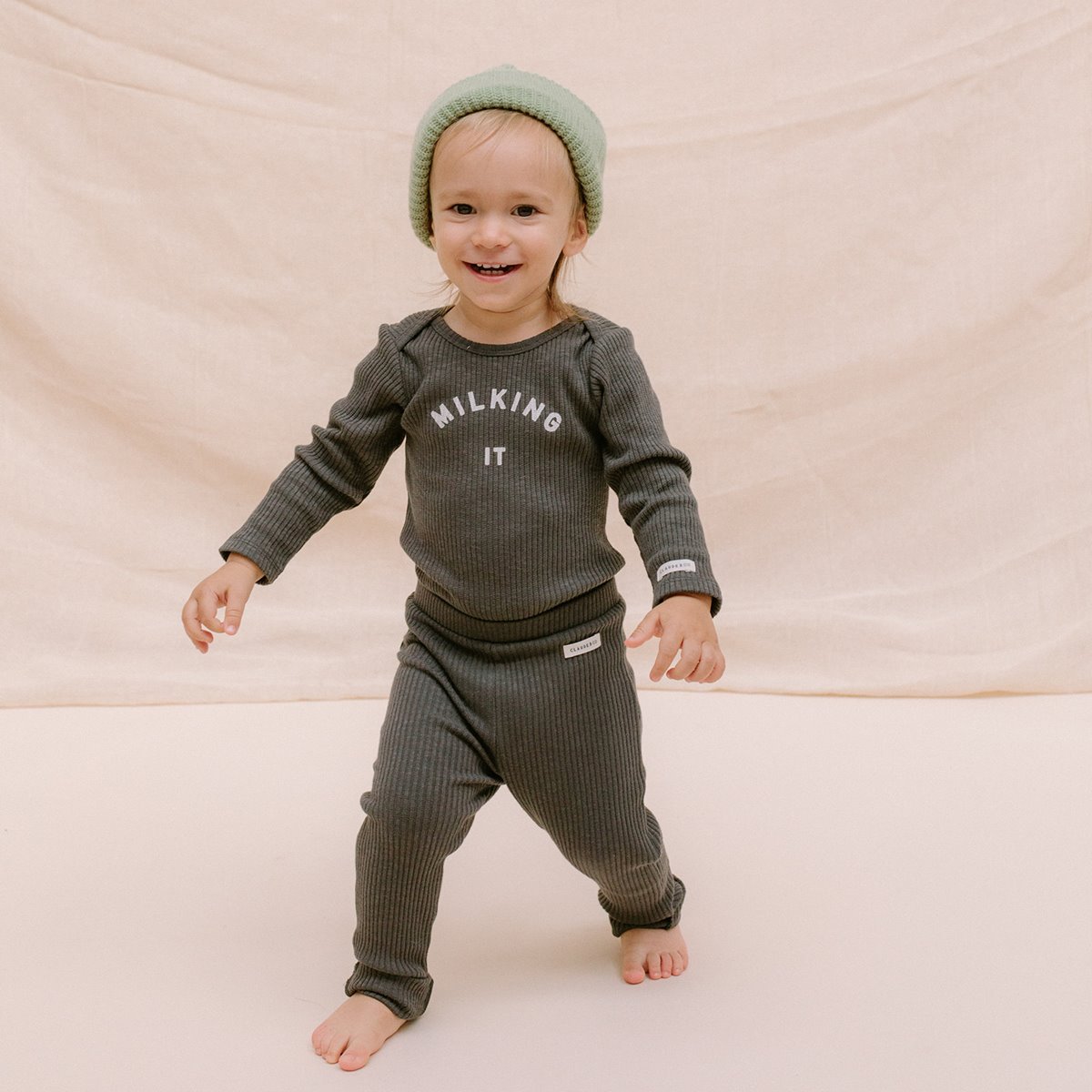 MonkeyMcCoy  Charcoal Organic Rib Leggings - Monkey McCoy