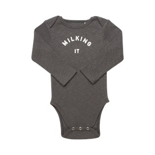 Milking It ® Bodysuit Charcoal