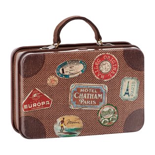 Metal Travel Suitcase - Brown