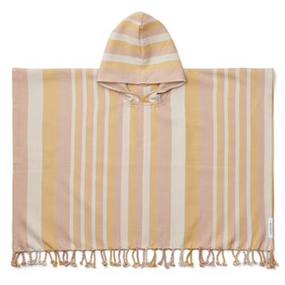 Roomie Poncho - YD stripe: Peach/Sandy/Yellow Mellow