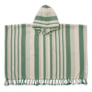 Roomie Poncho - YD stripe: Garden Green/Sandy/Dove Blue