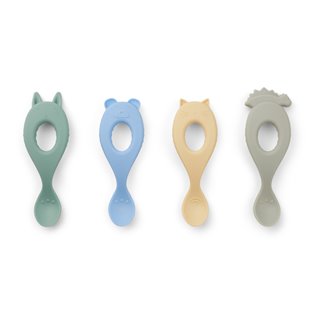 Liva Silicone Spoon 4 Pack - Peppermint Multi Mix
