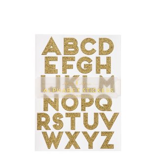 Gold Glitter Alphabet Sticker Sheets