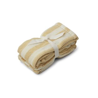 Leah Muslin Cloth 2-pack - Wheat Yellow/Creme De La Creme