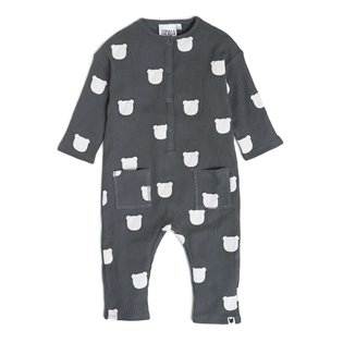 Charcoal Bear Waffle Jumpsuit 