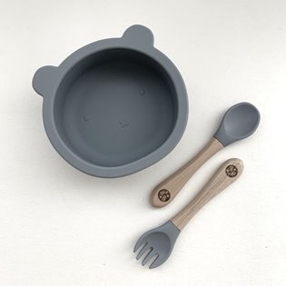 Pebble 'CUB' Silicone Dinnertime Set