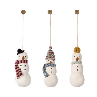 Snowman Ornament - 3 Ass.