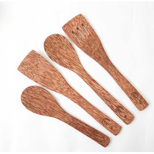 Coconut wood cooking utensils - set of 4