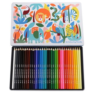 Wild Wonders 36 Colouring Pencils In A Tin