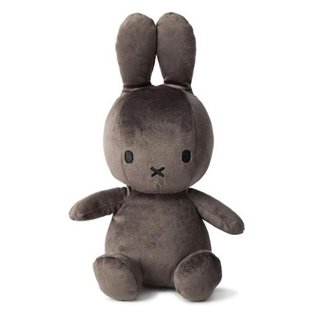 Miffy Sitting Velvetine Dark Grey - 23 cm