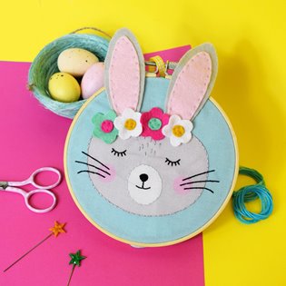 Flora Bunny -  Applique Hoop Craft Kit