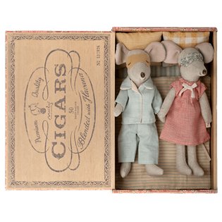 Mum And Dad Mice In Cigar Box