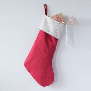 Starry Christmas Stocking Red 