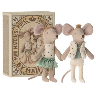 Royal Twins Mice, Little Sister And Brother In Box