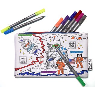Space Explorer pencil case - colour in & learn