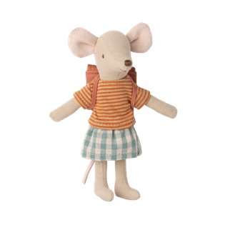 Tricycle Mouse, Big Sister With Bag- Old Rose 