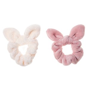 Fluffy Bunny Ears Scrunchie 2 Pack 