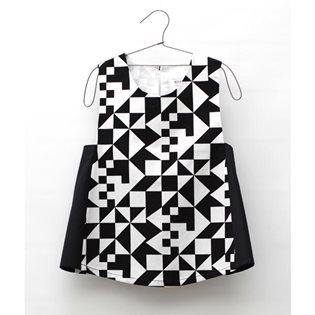 Motoreta Angle Blouse - Black Tangram in White