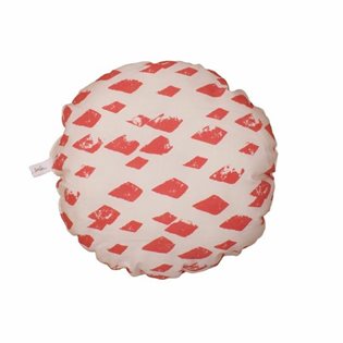 Noe & Zoe Circle Pillow - Flamingo Diamonds